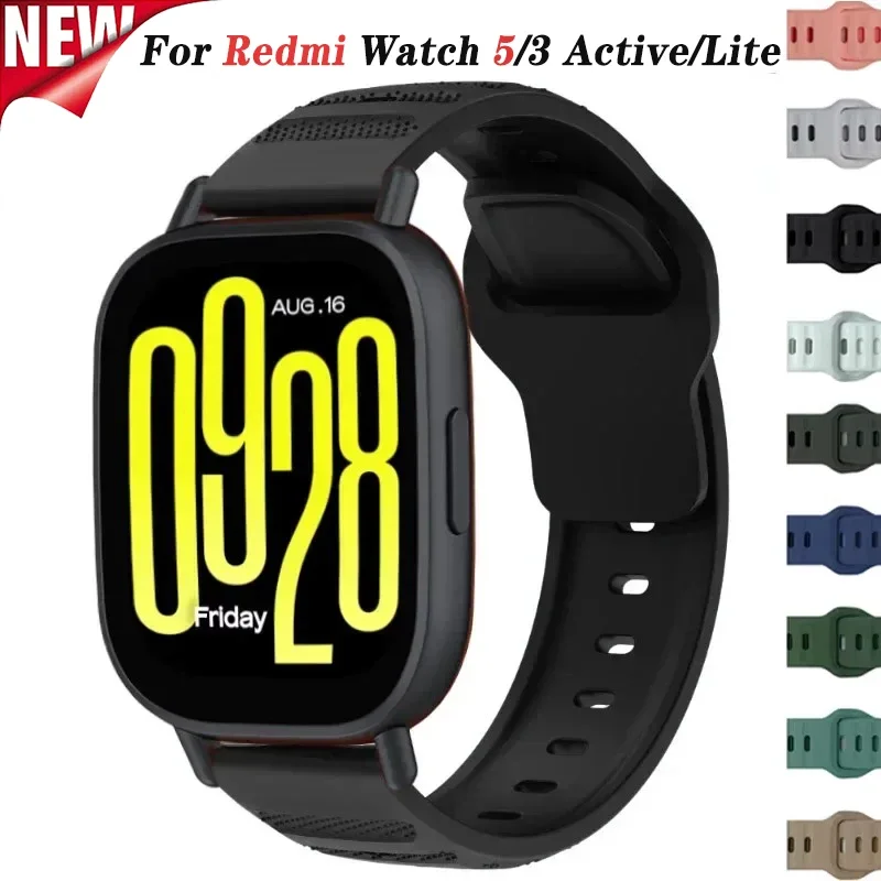 

22mm Strap for Redmi Watch 5 3 Active watchband Replacement Silicone Band for Redmi Watch 5 3 Lite Soft Sport Wristband Bracelet