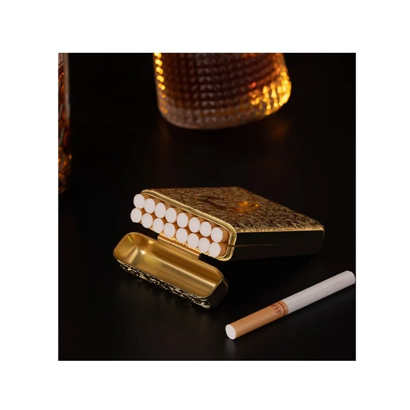New retro Carving Metal 20 16 pack Cigarette case Sealed Waterproof large Capacity Portable Men Cigarette Box Smoking Accessory view 4