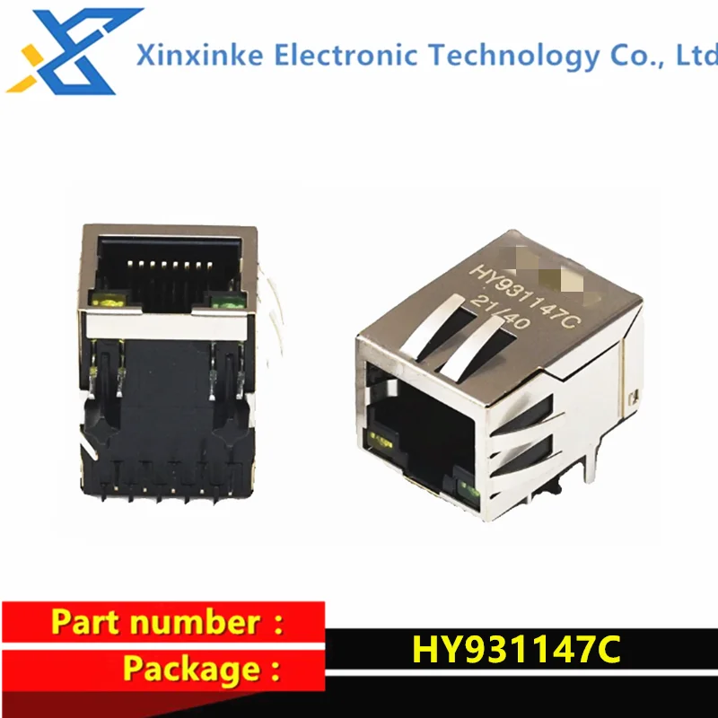 5PCS HY931147C RJ45 Socket Gigabit Network Isolation Transformer Filter With Light Horizontal