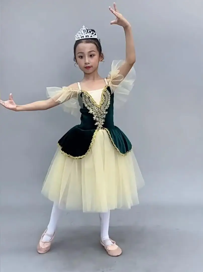 Children Girls Giselle Professional Ballet Tutu Dress For Girl Swan Lake Dance Ballerina Costumes Wear Performance Ballet Skirts