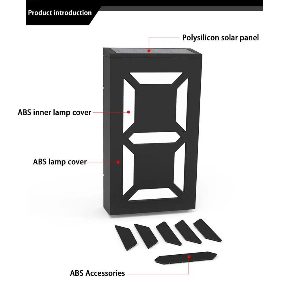 2024 Solar LED House Number Sign Wall Mounted Rgb Digital Address Numbers Plaques Wall Light For Villa Hotel Waterproof