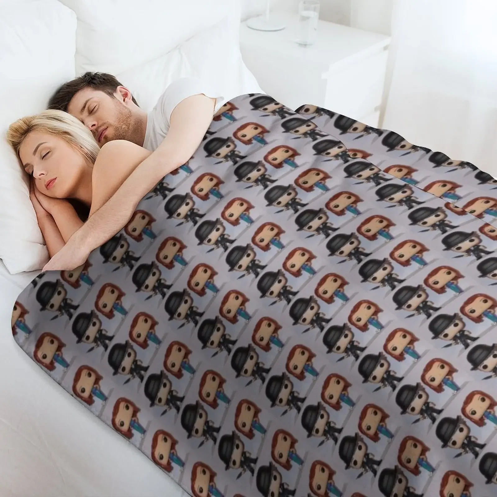 إيما بيل وجون ستيد. رمي بطانية لينة أفخم منقوشة بطانية الفانيلا الثقيلة