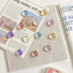 6pcs Glisten Resin Opal Fridge Magnets Whiteboard Photo Fixed Sparkle Stickers Postcard Display Ideas Stationery Home Decor Gift