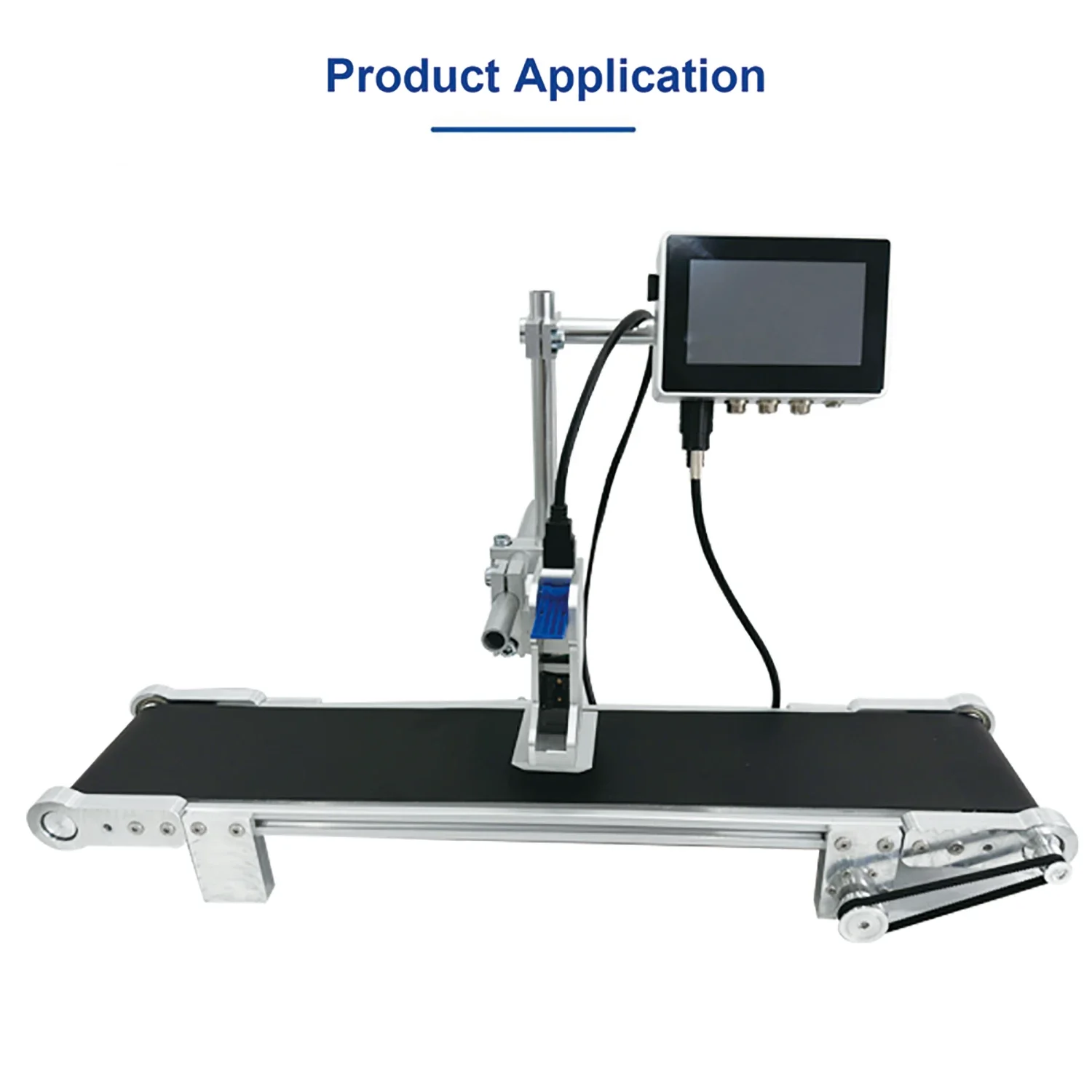 DCODE-MINI cinta transportadora de PVC de 60CM, impresora de código de fecha, velocidad ajustable, piezas de impresora de inyección de tinta de