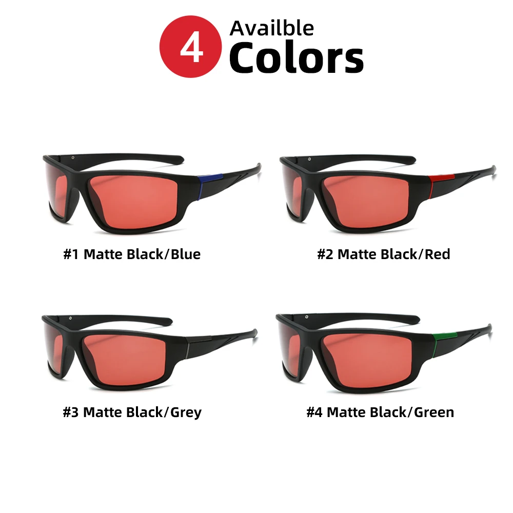 VIVIBEE Fishing Sunglasses Red Polarized Men TAC Homomorphic Angling Goggles Women Sports Outdoor Shades