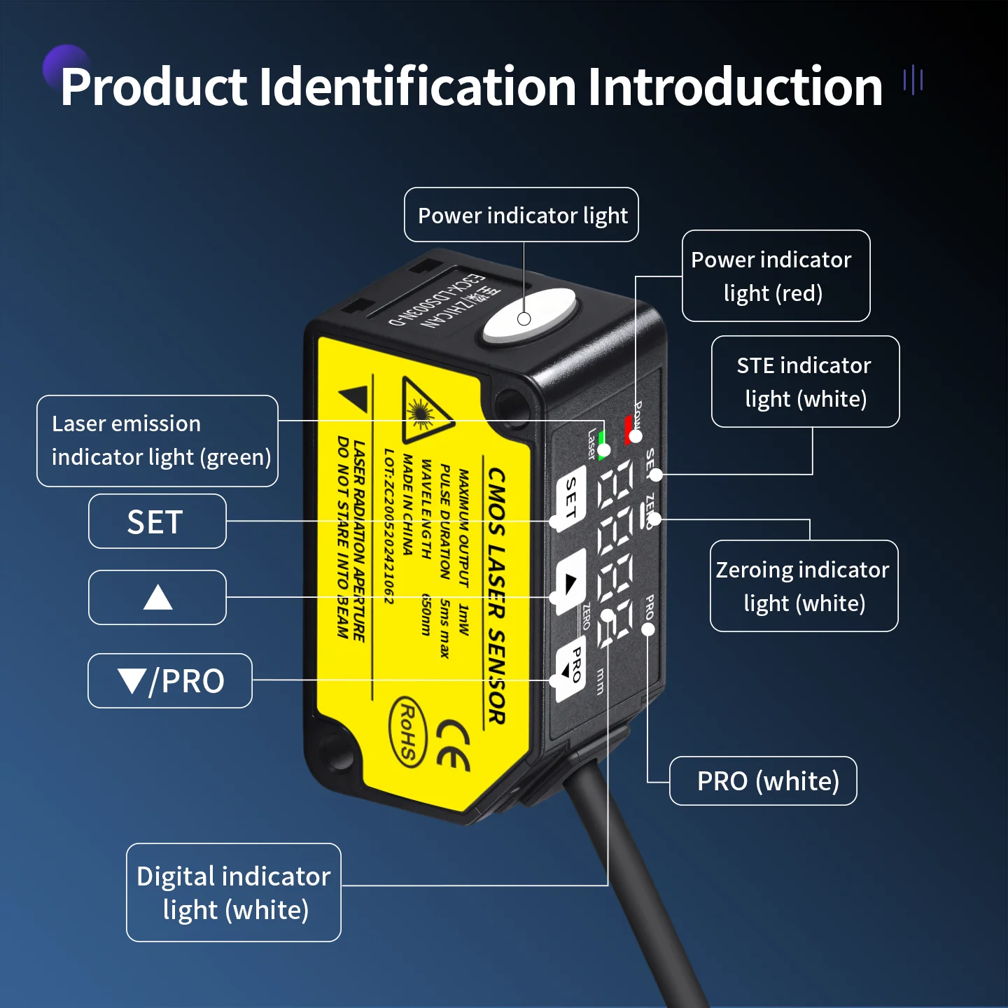 Czujnik laserowy precyzyjny ZHICAN E3CX kompatybilny z Panasonic HG-C, wyjście analogowe, RS485, pomiar odległości. — zdjęcie produktu 6