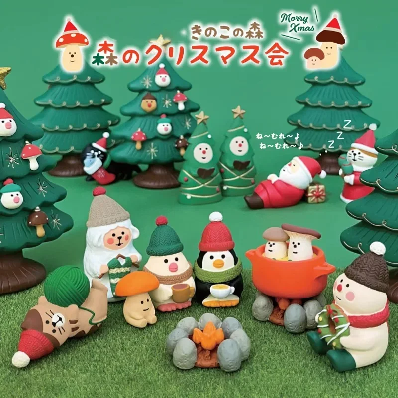 Mini Christmas Tree Santa Claus Cake Decoration Crafts Figurines Home Decor Christmas Ornaments  Fairy Garden Accessories Gift