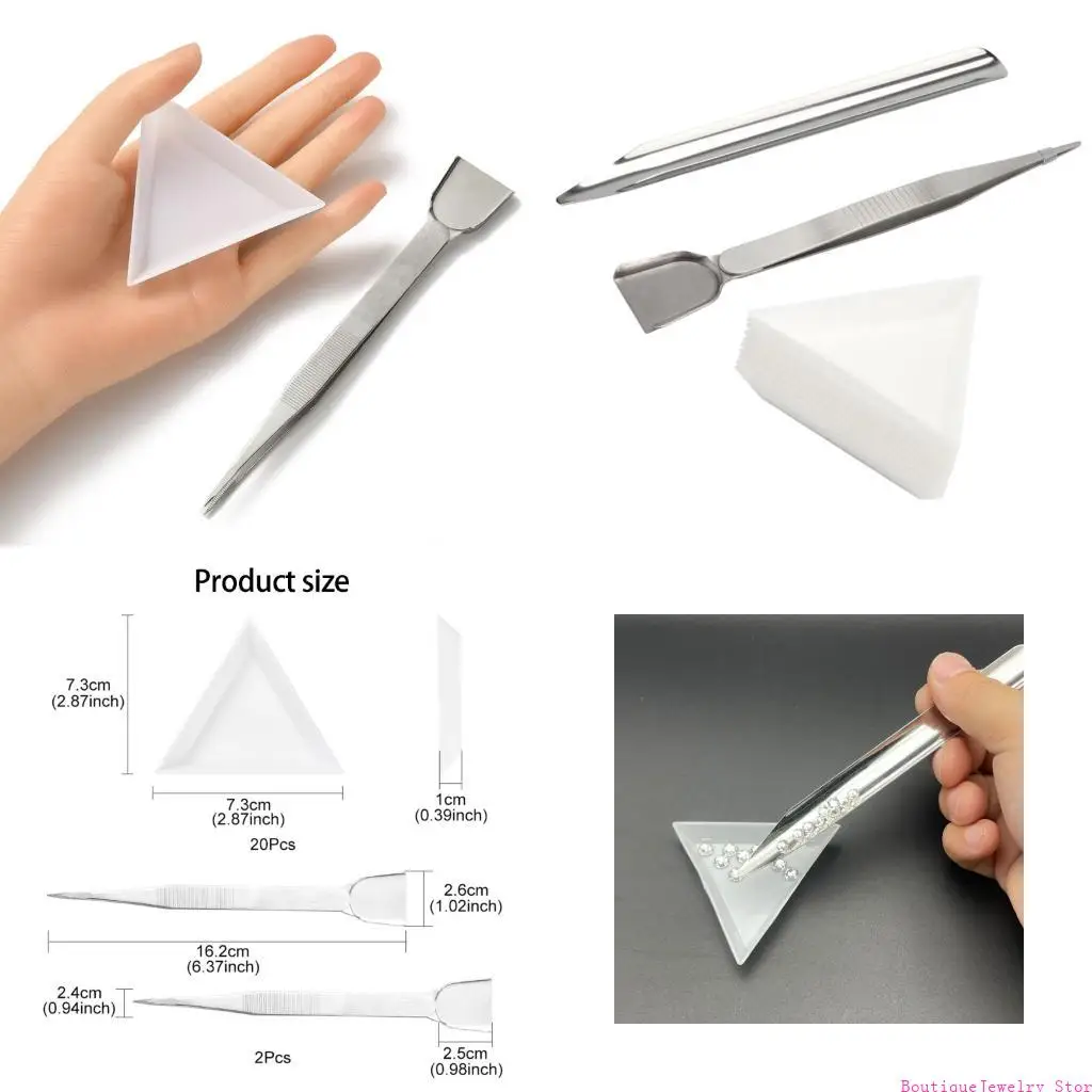 E1PE Accessories Making Set Featuring Semi Circular Bead Spoon And Triangular Organizers Tray