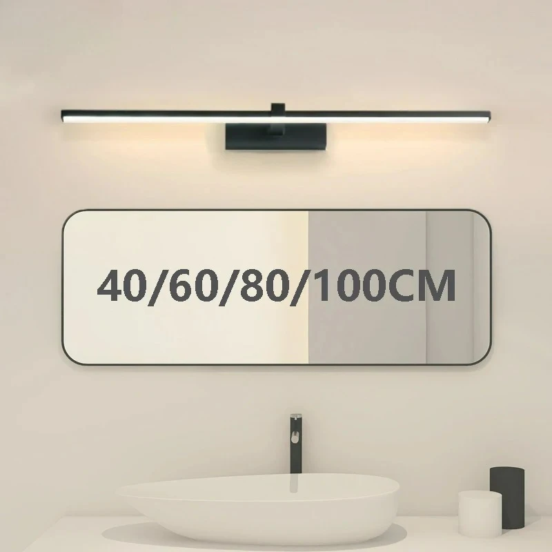 

Modern LED Mirror Front Lamp Bathroom Lamps Bedroom Dressing Lights Kitchen Home 40/60/80/100cm Long Lamp Led Lighting Lustre