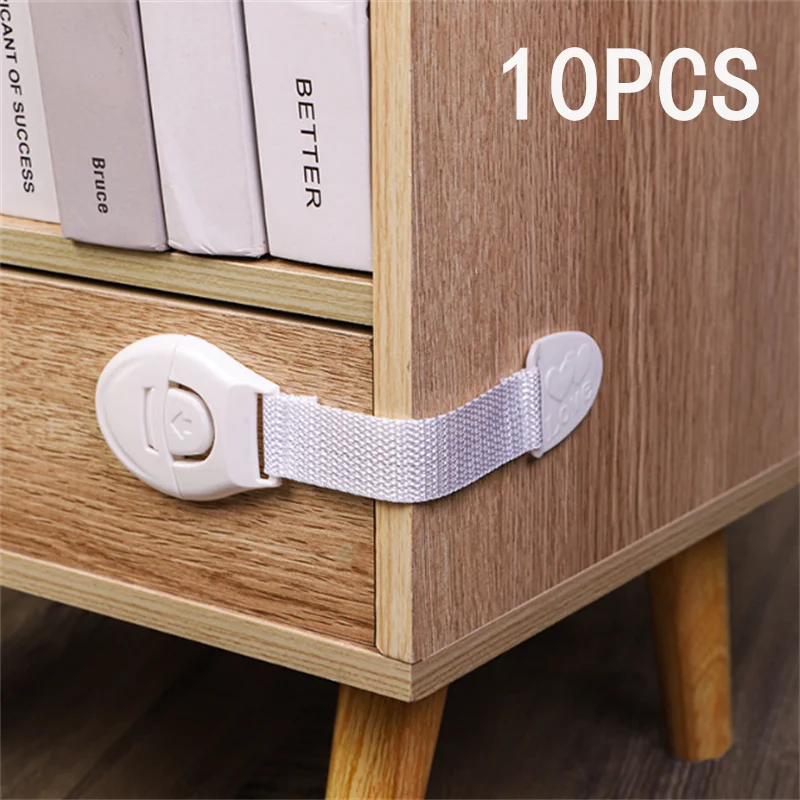 

1/2/5/10PCS Multifunction Ribbon Lock Buckle Baby Anti-Pinch Hand Safety Protection Cloth Lock Drawer Refrigerator Cabinet Door