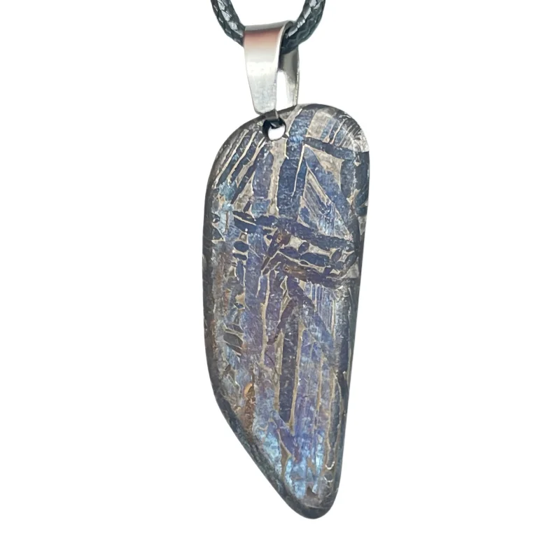 10.2g Muonionalusta meteorite pendant Natural iron meteorite pendant Meteorite slice Collection -LK249