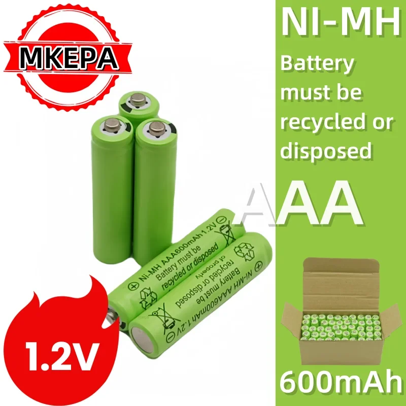 New AAA 1.2V 600mAh battery Ni-MH rechargeable lpega battery for Toy Remote control Rechargeable Batteries AAA 1.2V battery