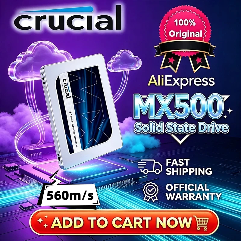 Crucial MX500 SSD BX500 240G 500GB 1TB 2TB 3D NAND SATA 2.5-inch SSD High Speed Internal Solid State Drive For Laptop Hard Disk