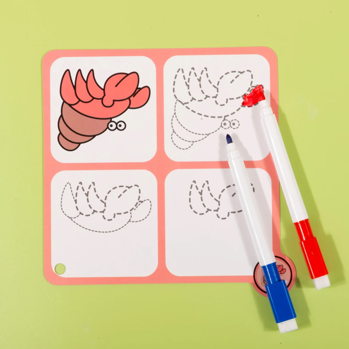 70-patronen Stap-voor-stap Leren Eenvoudig tekenkaartboek, herbruikbare graffitiset, cartoon educatieve lijntekening Inleidende verlichting, leermiddelen voor kleuters, tekenvaardigheden en pencontroletraining