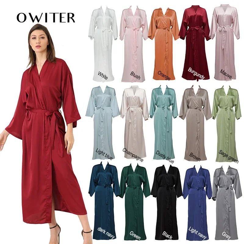 

Bridesmaid Robes Bride Robe Satin Chiffon Robes Women Wedding Long Robe Bathrobe White Satin Robe