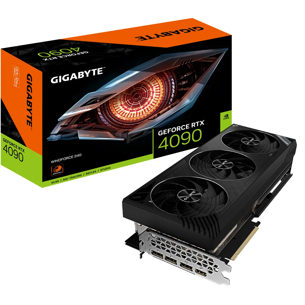 بطاقة رسومات GeForce RTX 4090 WINDFORCE سعة 24 جيجابايت GDDR6X جديدة تمامًا