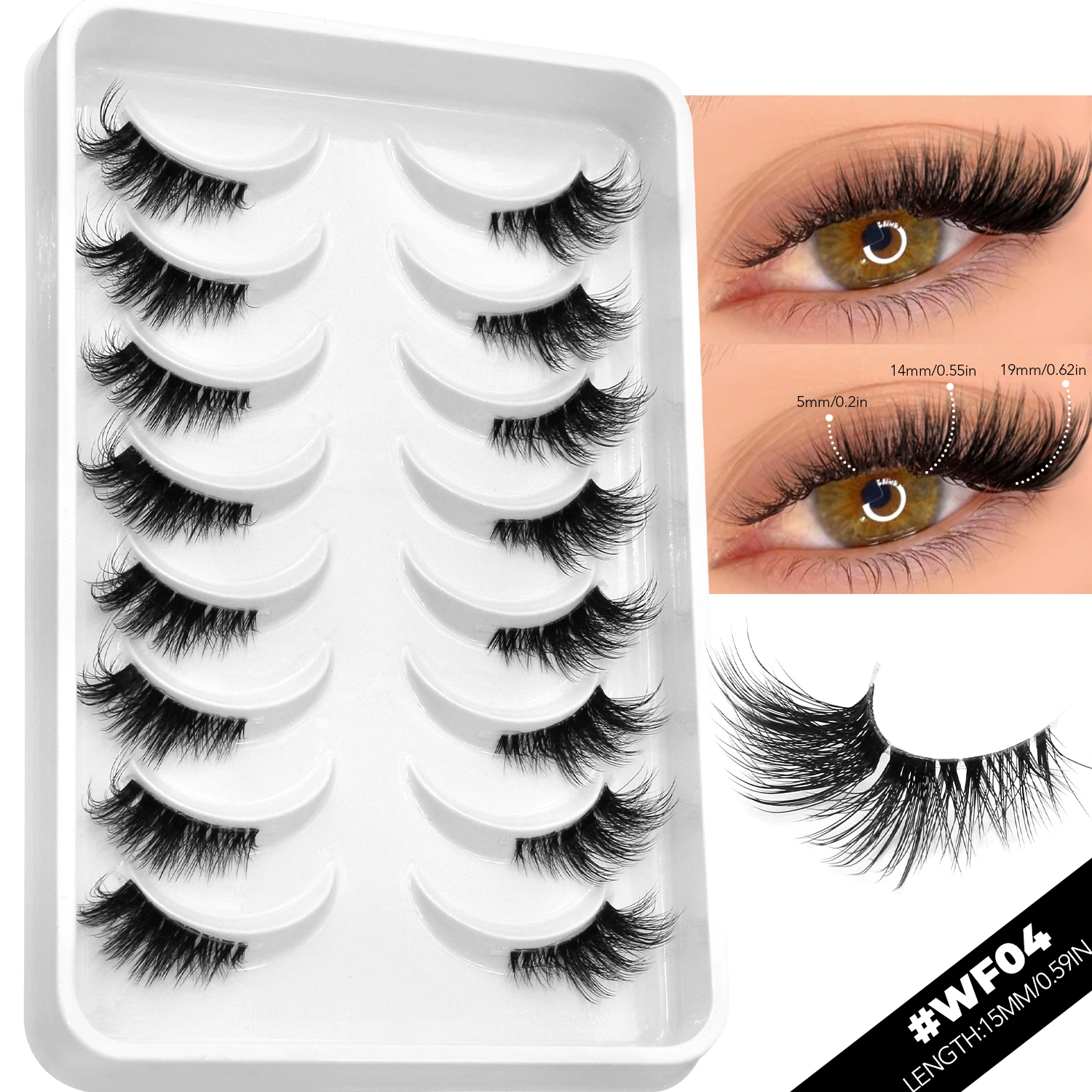 False Eyelashes Half Lashes, Cat Eye Look