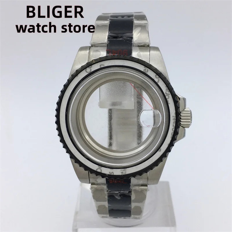 

BLIGER 40mm Stainless Silver Black Case Sapphire Glass suitable for NH34 NH35 NH36 Miyota DG2813 ETA 2836 2824 PT5000 movement