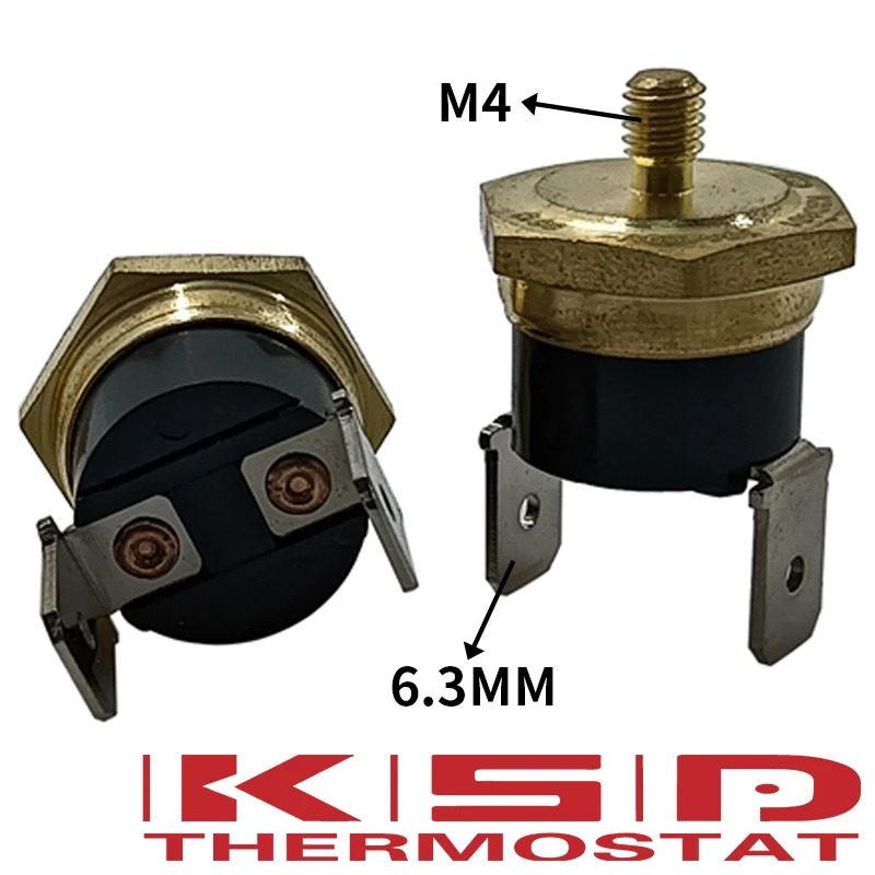 5PCS KSD301 M4 Copper Screw Bimetal Thermostat Bimetallic Disc Thermostat 40C/50C/65C/70C/75C/80C/90C/100C/120C/130C/150C