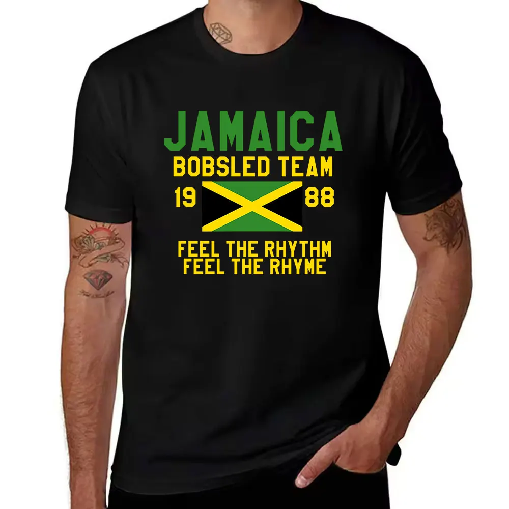 Men's Cotton Short Sleeve T-Shirt Jamaica Bobsled Team 1988 Print 