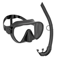 Máscara de buceo sin marco, juego de snorkel húmedo, volumen interno bajo, silicona suave pura, gafas de buceo para Entrenamiento de natación ajustables