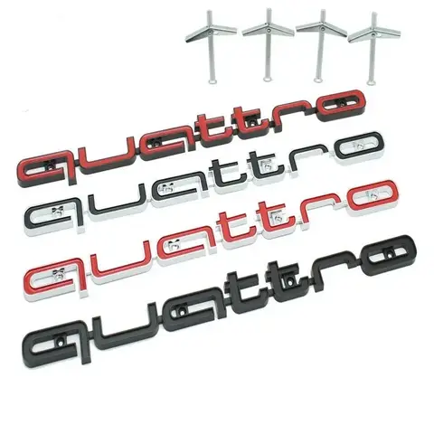 3D ABS Car Front Grille Emblem for Quattro Audi Logo A3 A4 A5 A6 A6L A7 A8 Q3 Q5 Q7 S3 S4 S5 RS3 RS4 RS6 Badge Accessories