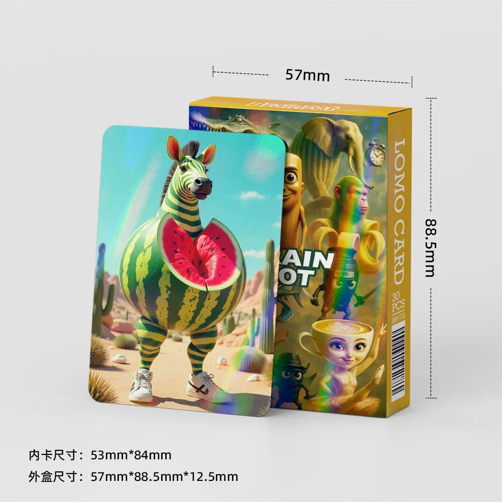 30 قطعة بطاقات Brainrot الإيطالية مضحك ألبوم Brainrot بطاقات Tralalero Tralala راقصة الباليه Cappuccina بطاقة فلاش جمع الهدايا