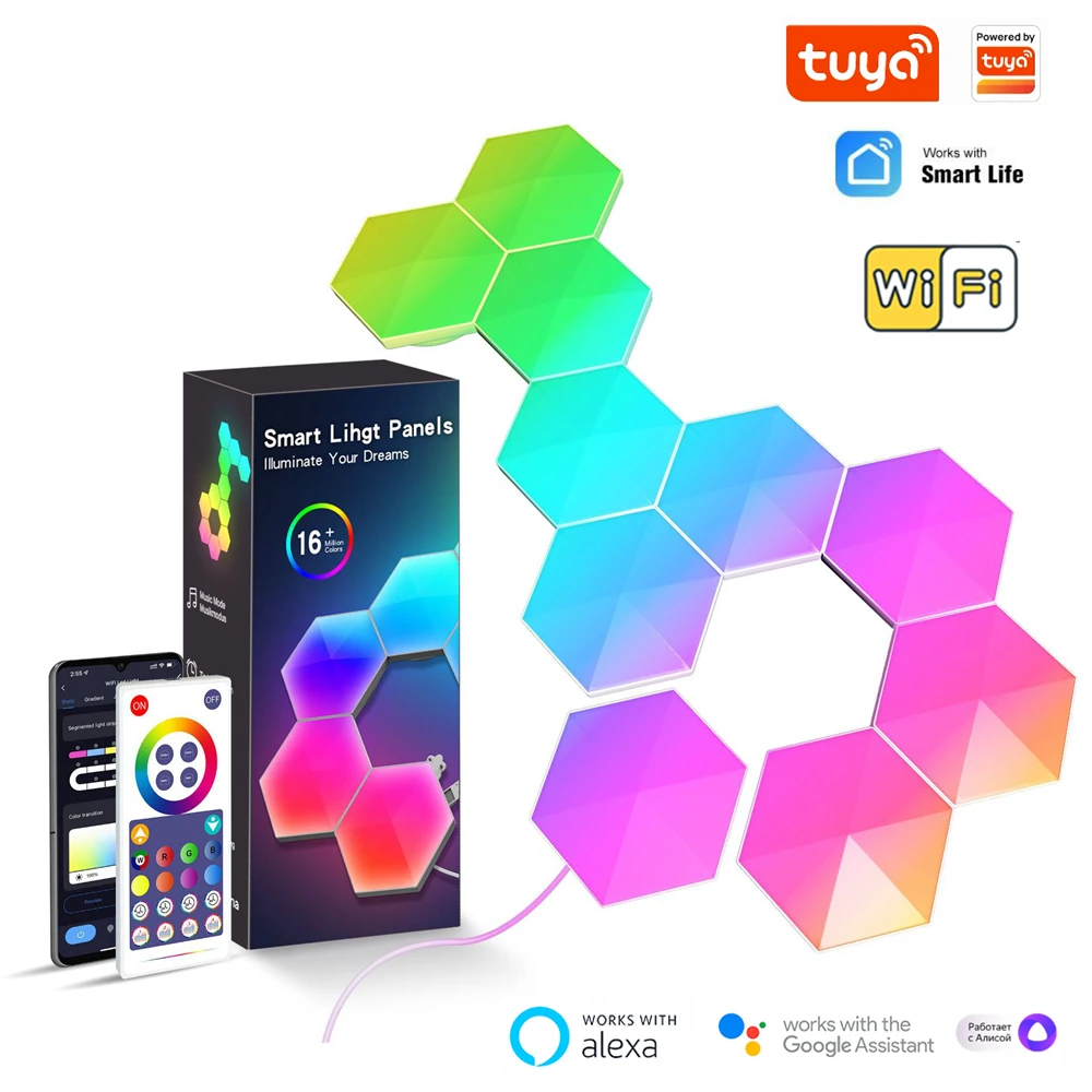 

Tuya Smart RGB LED Wall Light WiFi Atmosphere Nightlights USB Lamp Smart Life APP Control Decoration Bedroom Home Christmas Gift
