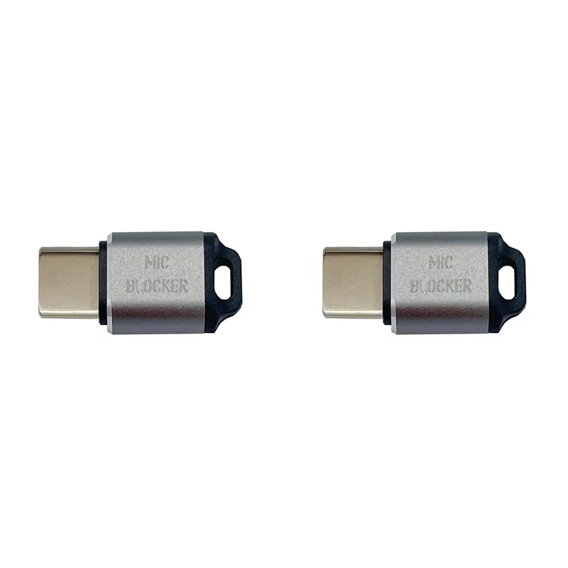 2X قفل ميكروفون USB C MIC حاصرات ميكروفون حارس أمان الصوت لأي أجهزة USB C والكمبيوتر المحمول والهاتف الذكي باللون الرمادي