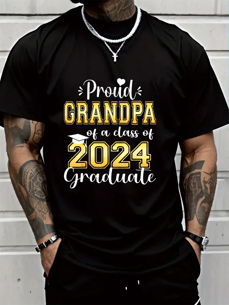 

Short Sleeve Tees Loose T-shirt Man Tops New Men T shirt Proud Grandma Of A Class of 2024 Graduate Senior Graduation T-Shirt