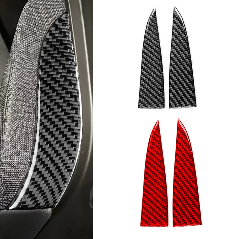 Real Carbon Fiber Main Driving Horn Loudspeaker Cover Trim Sticker For Tesla Model Y 2020+ Car Trumpet Panel Accessories