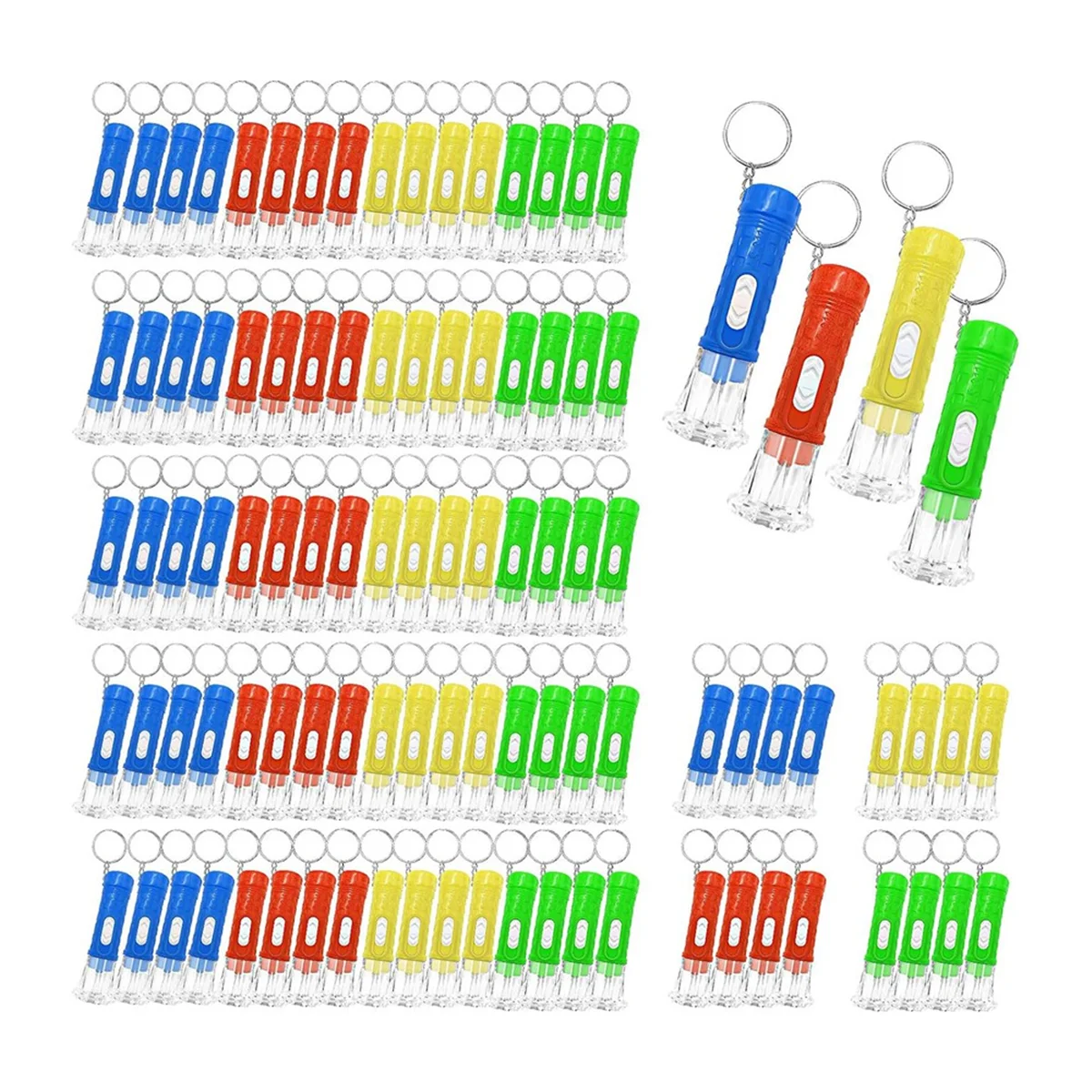 100 Pcs Mini Flashlight Keychain Bulk Mini Keychain Led Small Flashlights for Kids Adults Hiking Camping Stuffers Home