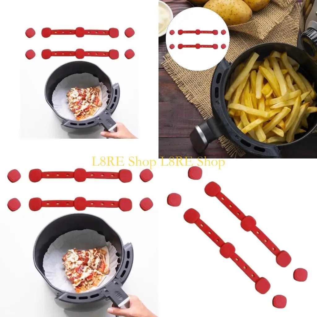 L8RE 2PCS AIR FRYERS SILICONE BOCKLE MAGNECT مناسبة لتأمين الورق بأمان