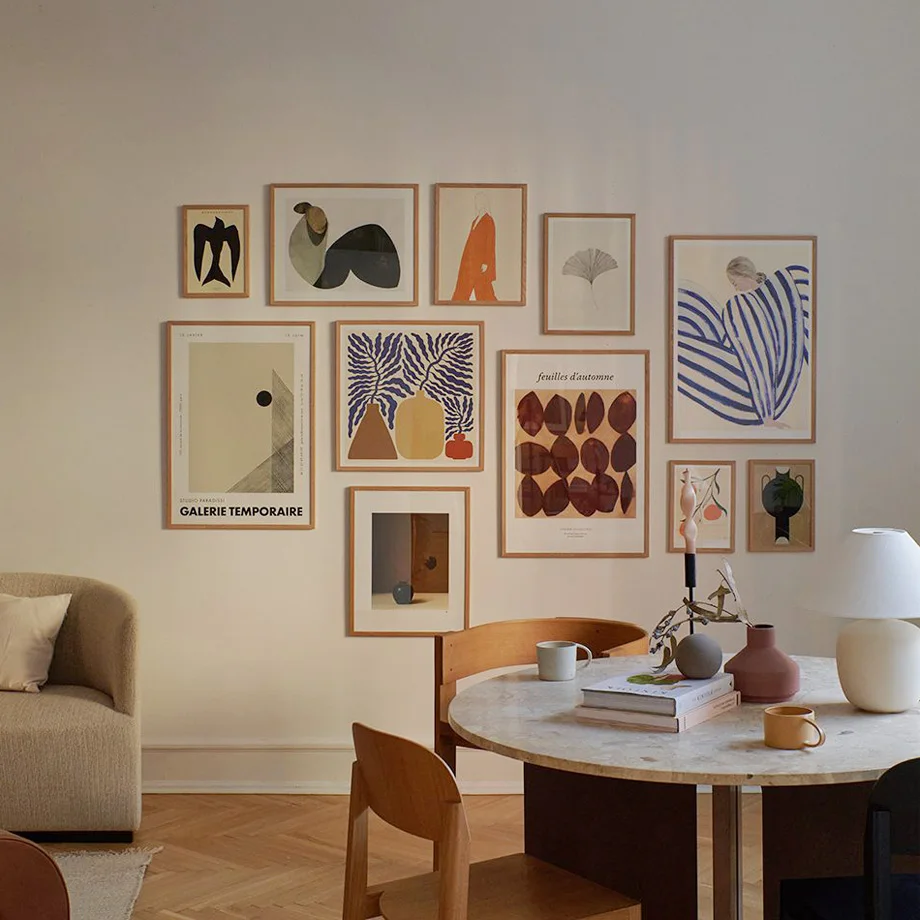 مجردة هندسية ورقة زهرية الجنكه بيلوبا الرسم على لوحات القماش الجدارية الشمال الملصقات وطباعة جدار صور لغرفة المعيشة ديكور #1