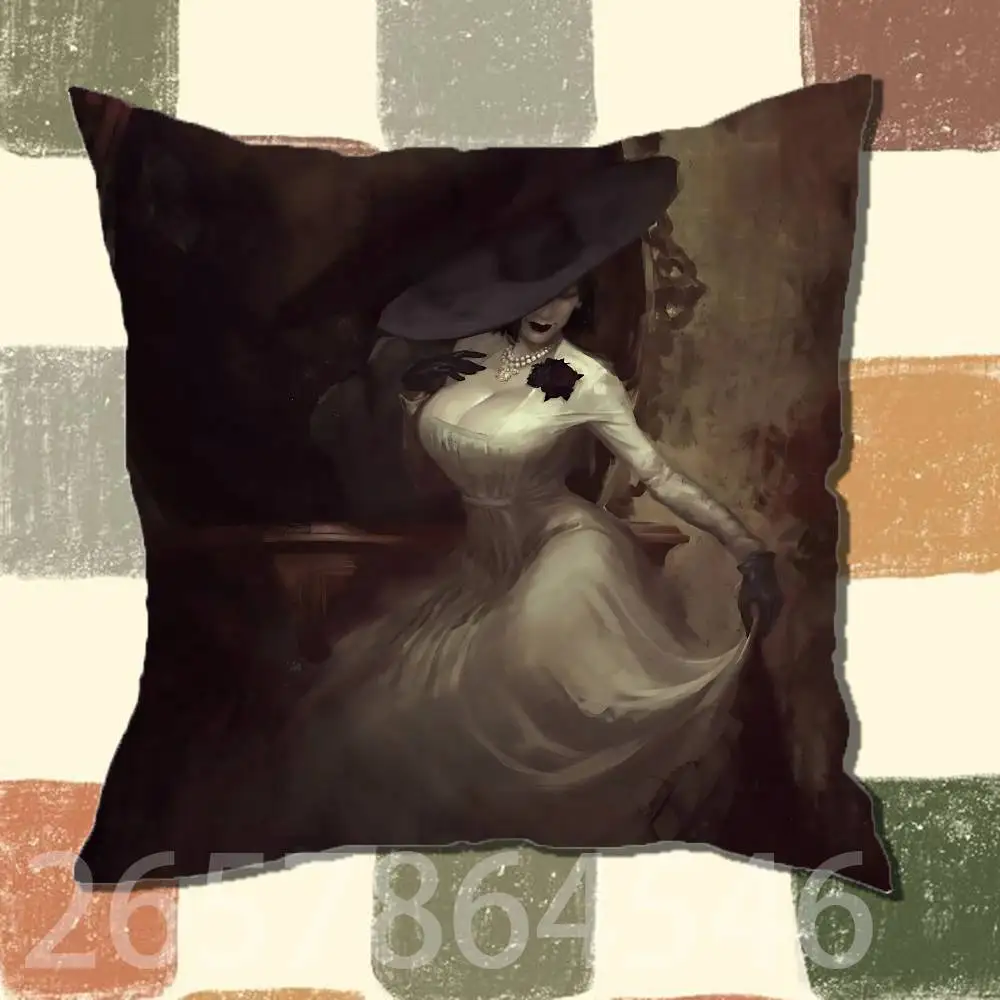 L-Lady Dimitrescu A-Alcina Dimitrescu Printed Pillow Cover Cushion Case Simple Sofa Pillow Case No Pillow Core