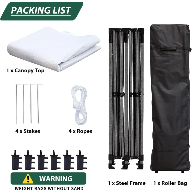 เต็นท์ทรงป๊อปอัพขนาด 10' x 20' พร้อมกระเป๋าเก็บม้วน, ถุงทราย 6 ใบ, เต็นท์กลางแจ้งสำหรับงานเทศกาล