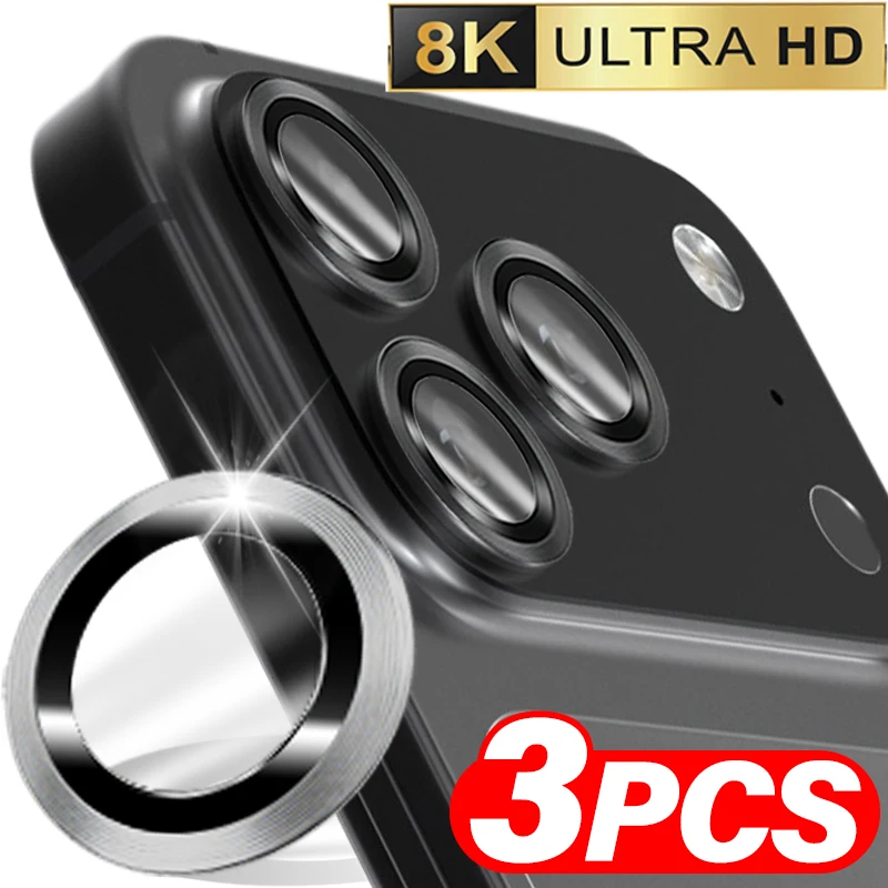 Camera Lens Protector for IPhone 17 Anti-Scratch HD Metal Ring Tempered Glass Camera Len Protector for IPhone 17 Pro Max 17Air