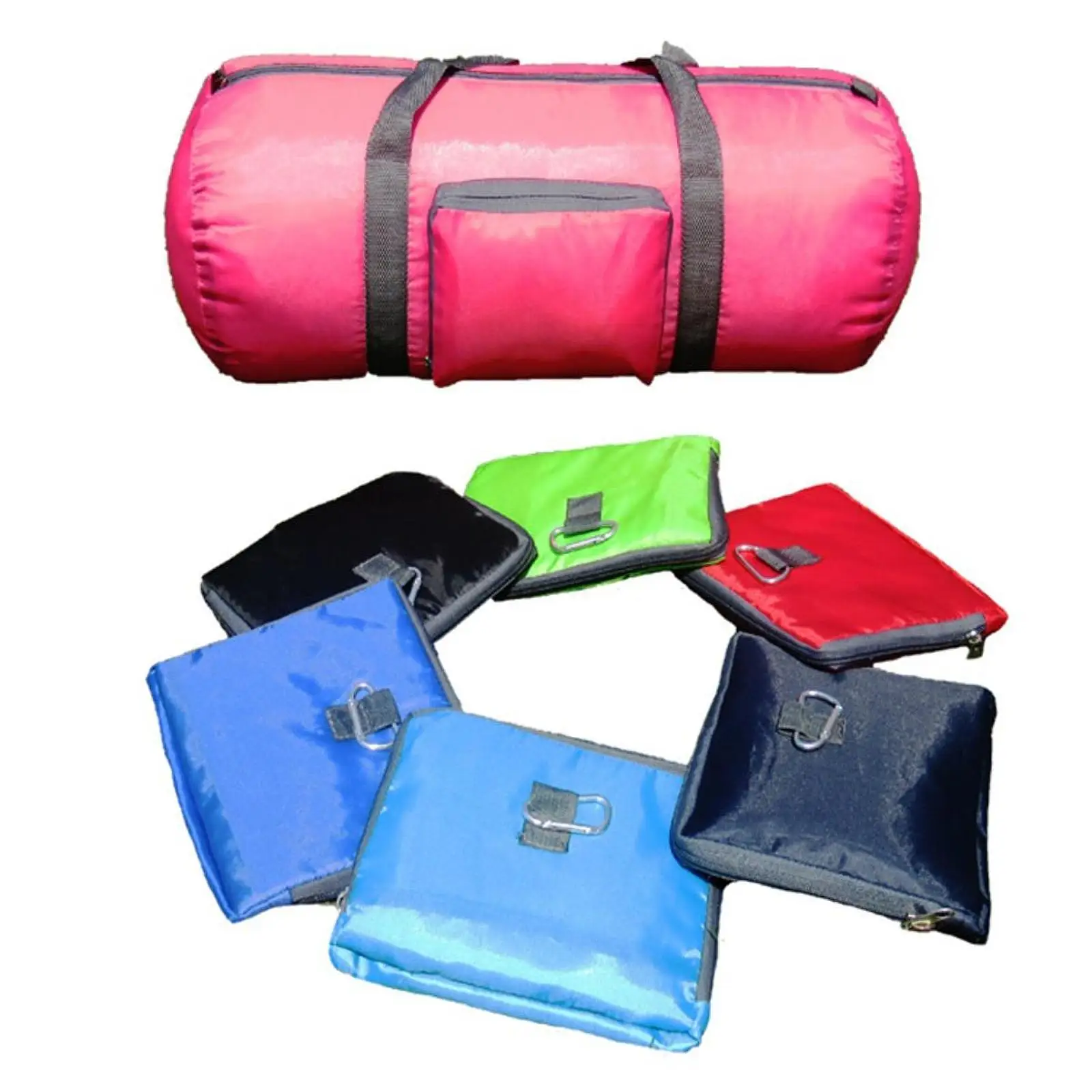 Foldable Travel Duffel Bag Tote Handbag Cylindrical Portable Overnight Weekender Bag Carry on for Outdoor Hiking Beach Sports