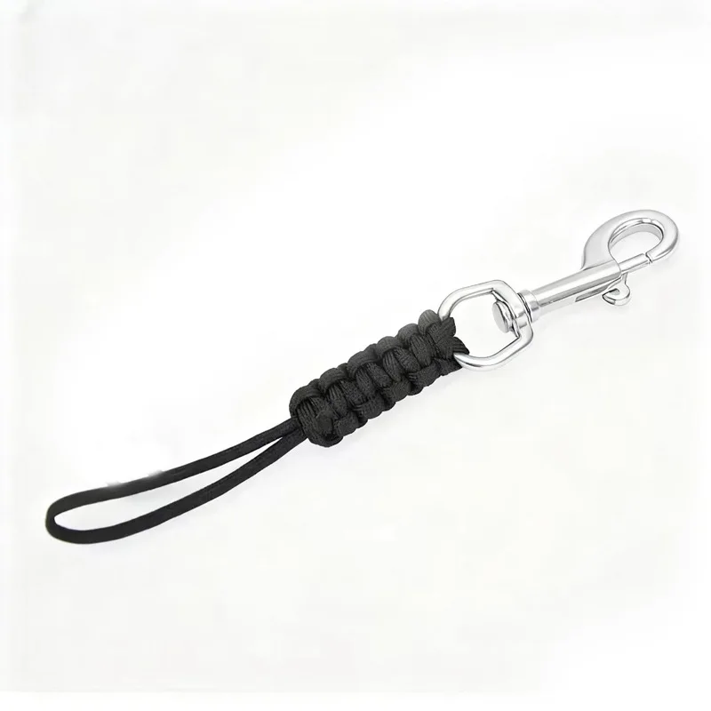 Scubas Diving Lanyard Swival Bolts Hook Marine Grade Steel Hook Clip with Braided Rope Lanyard Anti-lost Safety Rope