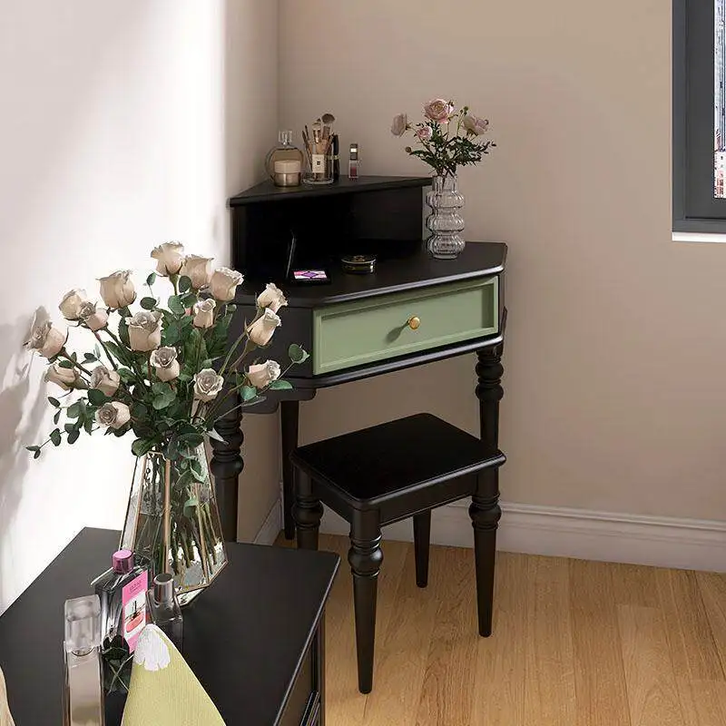 French retro dresser corner bedroom corner triangle small apartment medieval makeup table