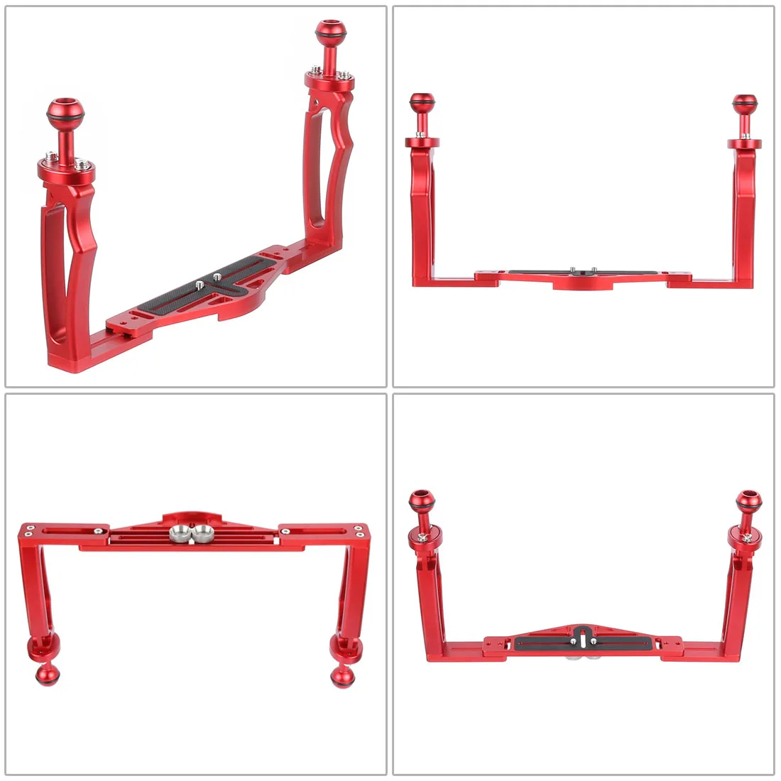Einstellbare Dual Griff Tablett Stabilisator Halterung für GoPro Canon Sony Fuji SLR Kamera Unterwasser Tauchen Gehäuse Halter Licht Stehen – Detail 11