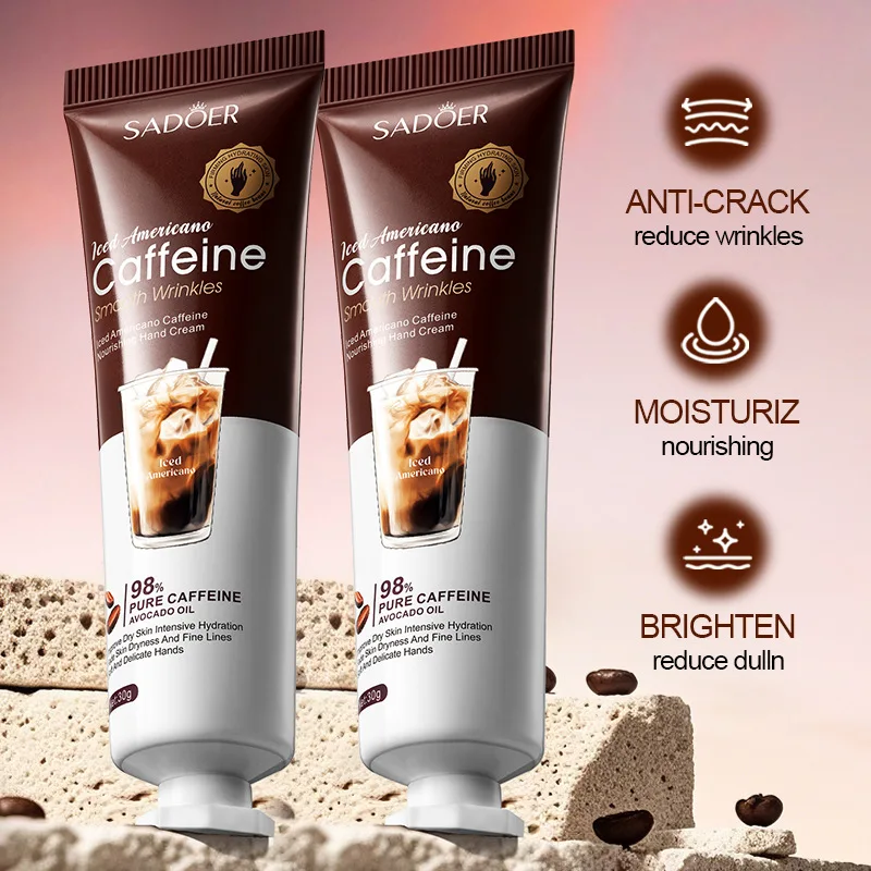 Iced Coffee Hand Cream - Caffeine-infused moisturizer specially formulated for dry, cracked hands.