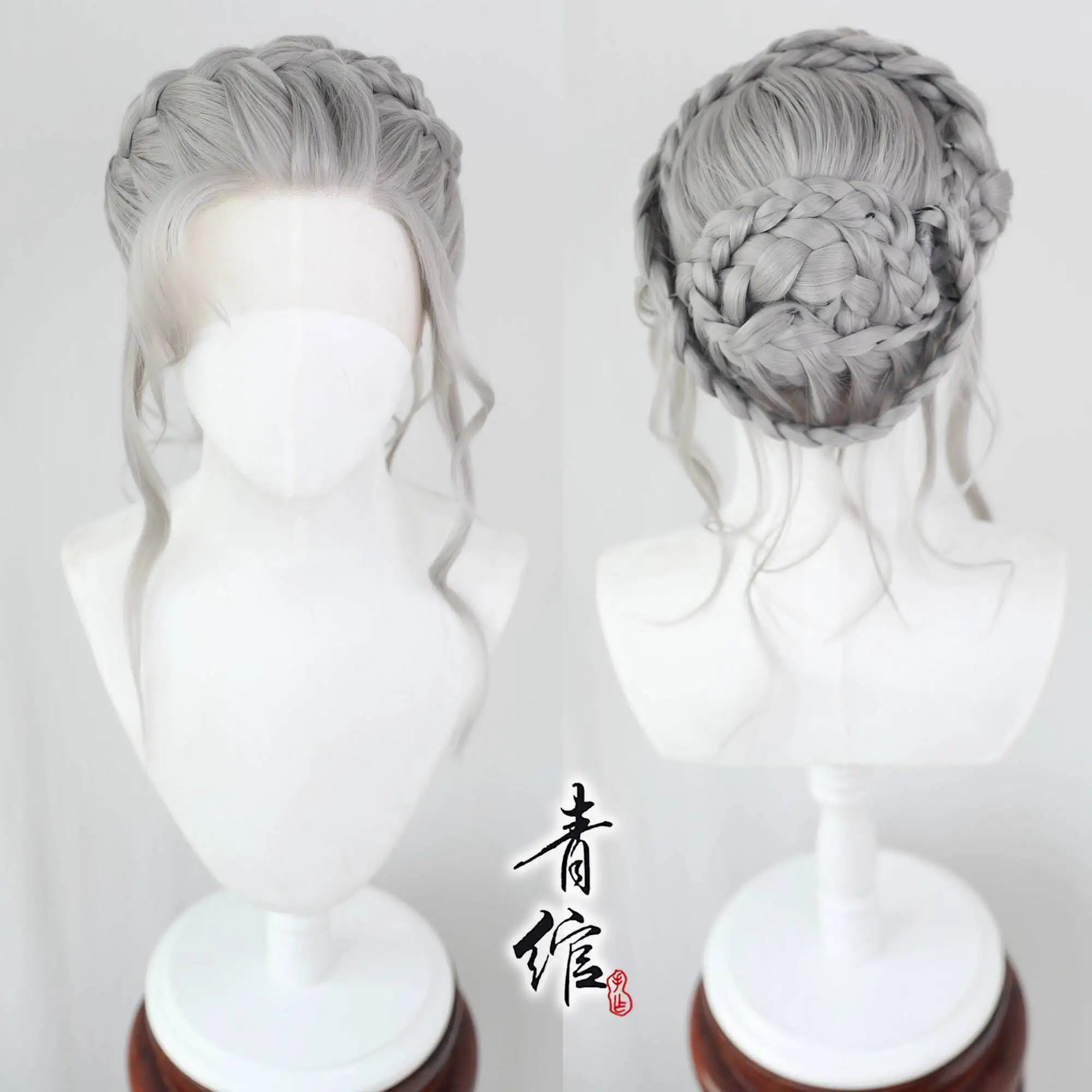 Плетеные волосы Ghost Blade COS Haiqin Smoke Ice Princess Wig Cover Косплей Плетеные волосы Ghost Blade COS Haiqin Smoke Ice Princess Wig Cover Косплей 