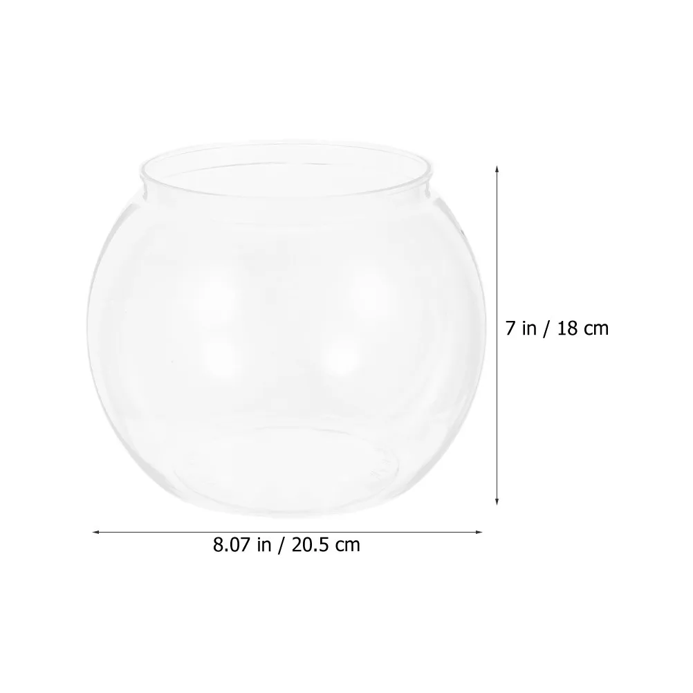 1Set High Transparency Round Fish Bowl Small Desktop Aquarium for Goldfish Shrimp Or Aquatic Plants Plant Stand Indoor Decor