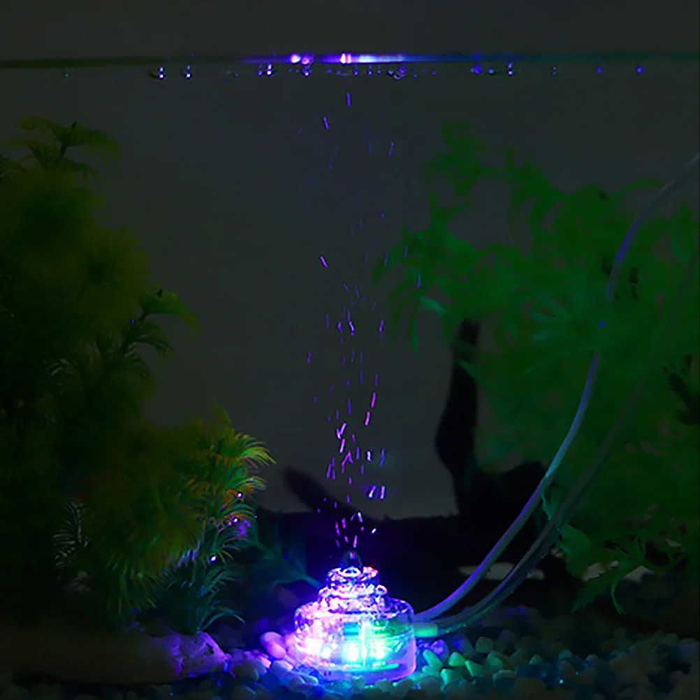 USB حوض السمك الهواء الفوار الملونة LED خزان الأسماك فقاعة ضوء الهواء حجر الأكسجين الناشر الديكور خزان الأسماك الفوار الخفيفة