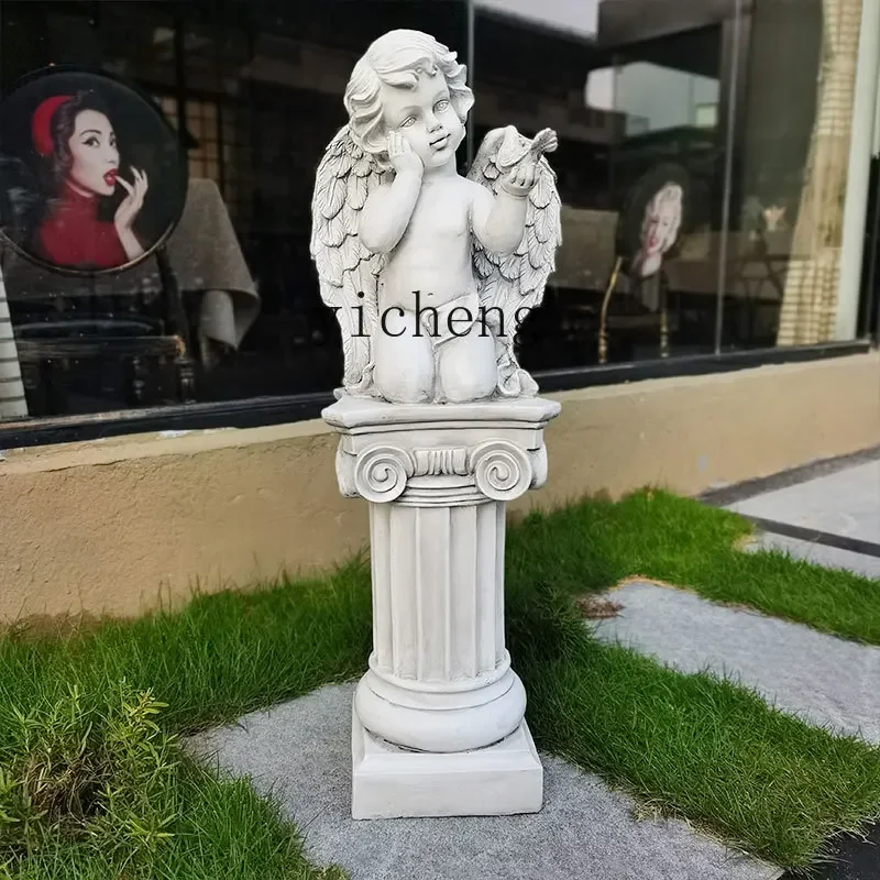 ZK Roman column decorative modeling angel ornament outdoor park shopping mall garden courtyard creative landscaping fairy garden