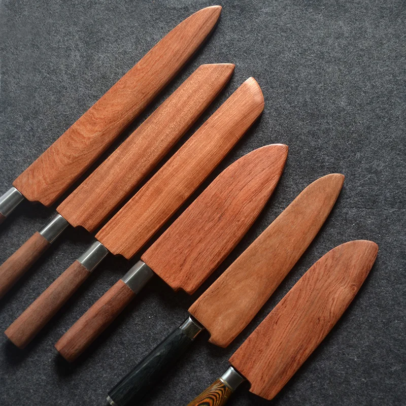 Japanese Style Wooden Knife Sheath Case Sushi Magnetic Knife Blade Protector Cover Scabbard Pocket