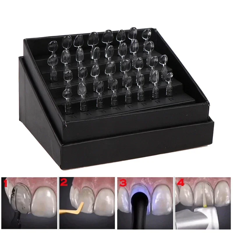 

32pcs/Set Dental Composite Resin Veneer Mould Kit Light Cure Autoclave Anterior Front Teeth Mold Teeth Whitening Dentistry Tools