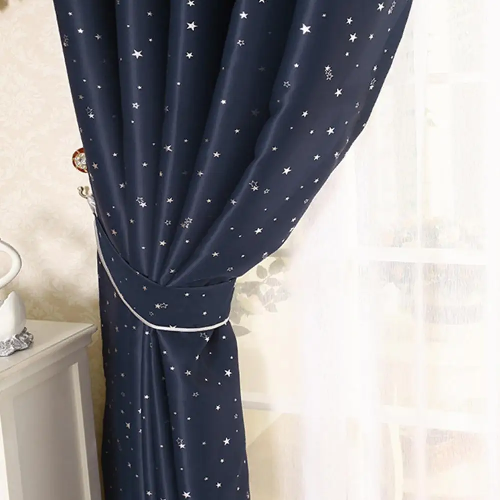 Curtain Drapes  Wear-resistant   Blackout Curtain Exquisite Bronzing Window Curtain