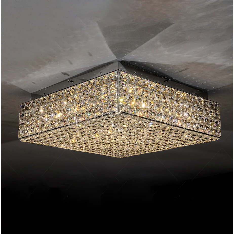 LED Dimmable Newly Design 2026 Crystal Ceiling Lamp Home Decor, Ceiling-mounted Luxury Light Fixture Modern Renovated Lamps